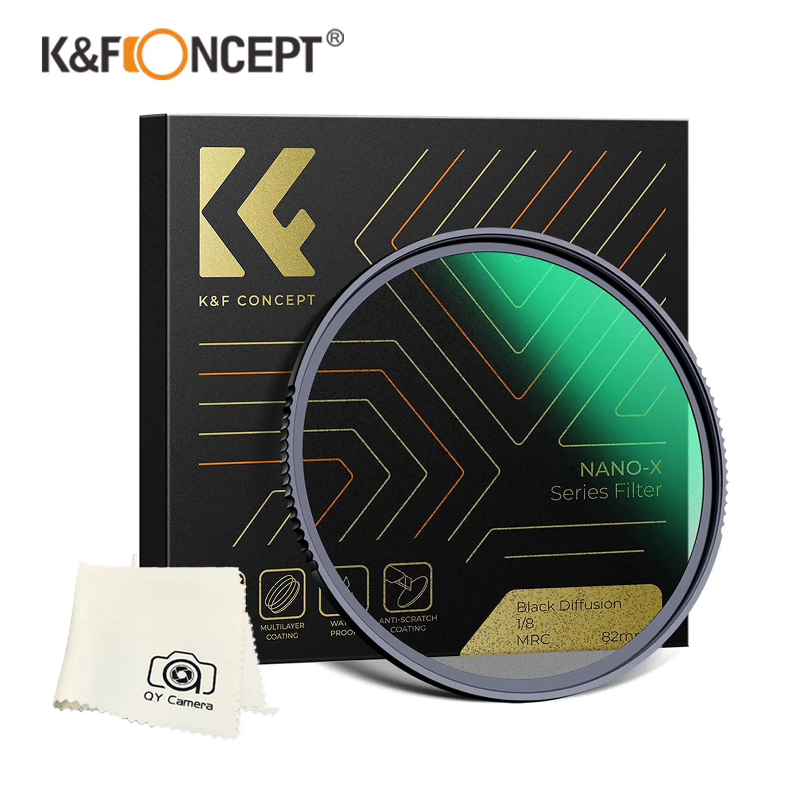 

K&F Concept 1/4 1/8 NANO-X 49 52 55 58 67mm 72mm 77mm 82mm Black Pro Mist 1/4 1/8 Filter Multi Coated 0.87 0.84 transmittance