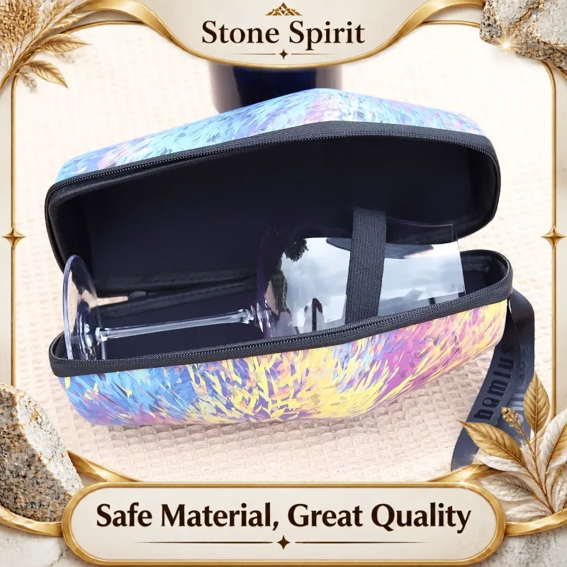 【Premium】Portable Wine Glass Carry Bag, Stylish Protective Travel Case for Goblets, Outdoor Picnic Camping Must-Have with Handle