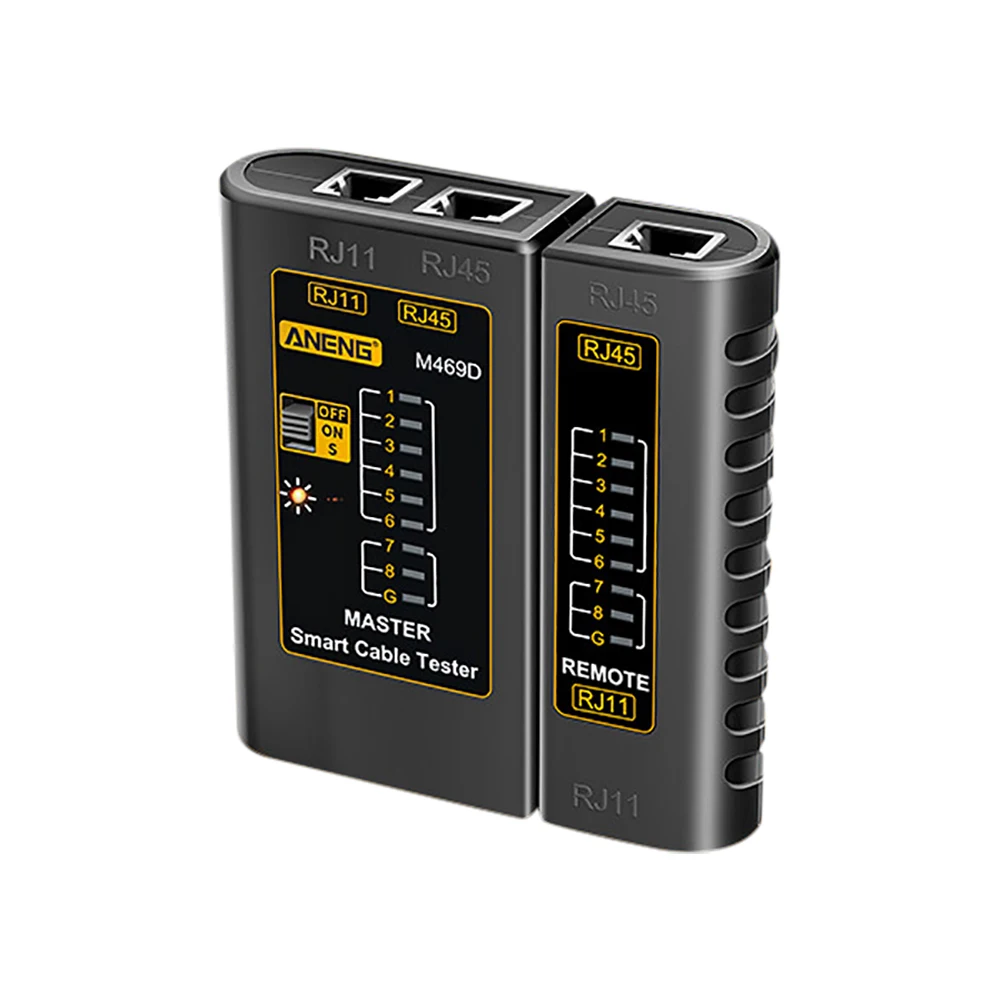 ที่มีคุณภาพสูง M469D RJ45 สาย lan เครื่องทดสอบเครื่องทดสอบสายเคเบิลเครือข่าย RJ45 RJ11 RJ12 CAT5 UTP LAN เครื่องทดสอบสายเคเบิลเครือข่ายซ่อมเครื่องมือ