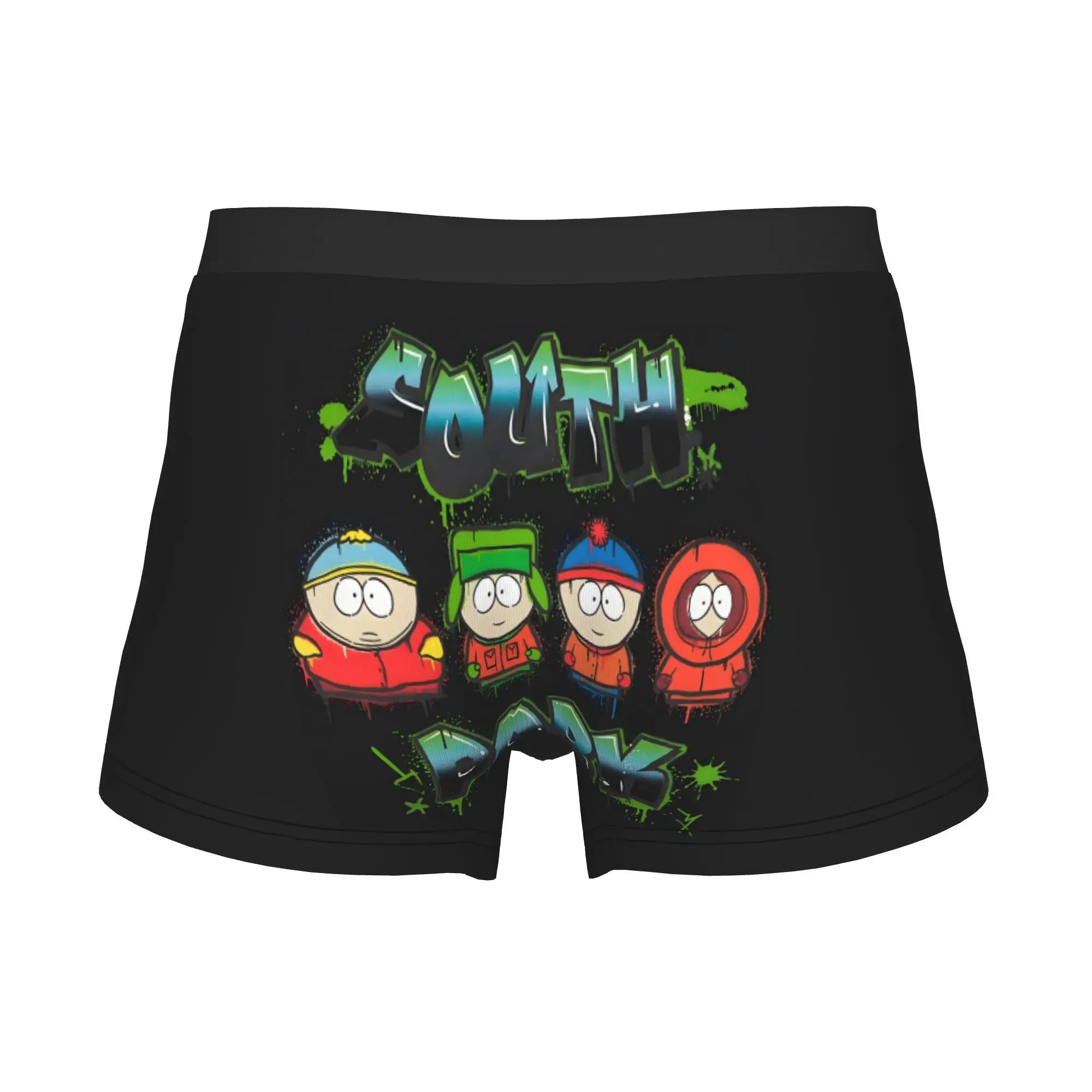 Movie S-SouthParks Graffiti Underwear Men Printed Cartoon Character Boxer Briefs Shorts Panties Soft Underpants