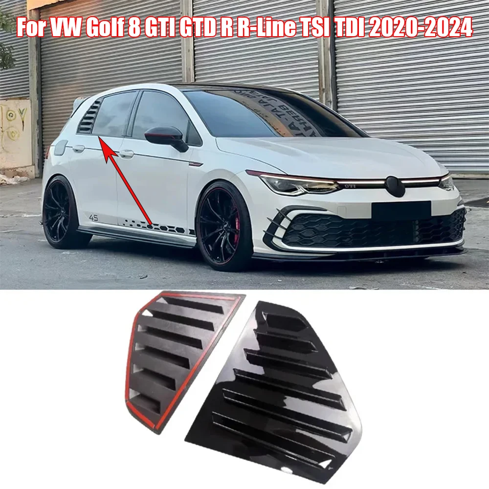 

Car Styling Rear Window Louvers Triangle Shutter Decoration Cover Sticker Trim for VW Golf 8 GTI GTD R R-Line TSI TDI 2020-2024