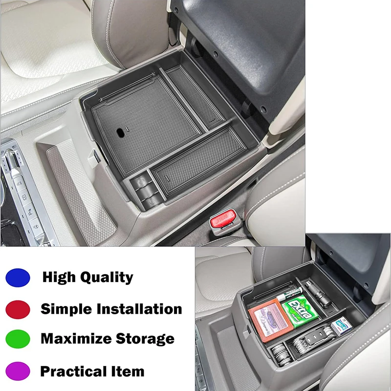 

Center Console Organizer For 2022-2024 Kia Carnival KA4 MPV Accessories Insert ABS Black Materials Tray Armrest Box Storage Box