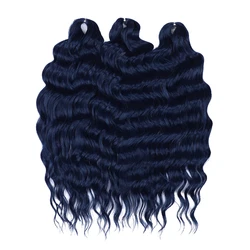 Synthetic Crochet Hair BLUEBERRY Orange Water Wave Braiding Hair Extensions Deep Wave Afro Curl Twist Crochet Hair for Women