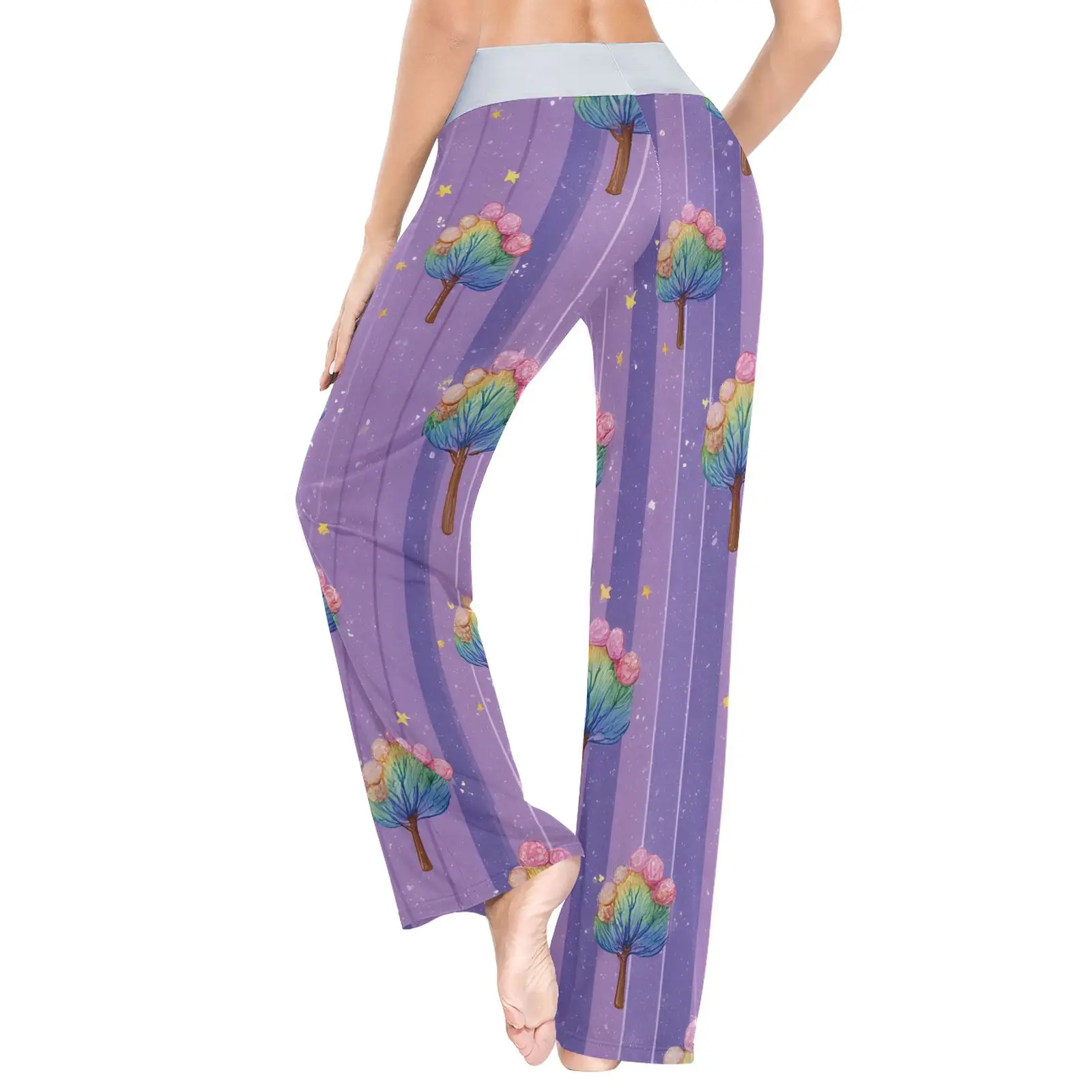Cordão dormir inferior feminino calças compridas tamanho solto casa pijamas roxo sexy calça casual primavera verão moda pijamas