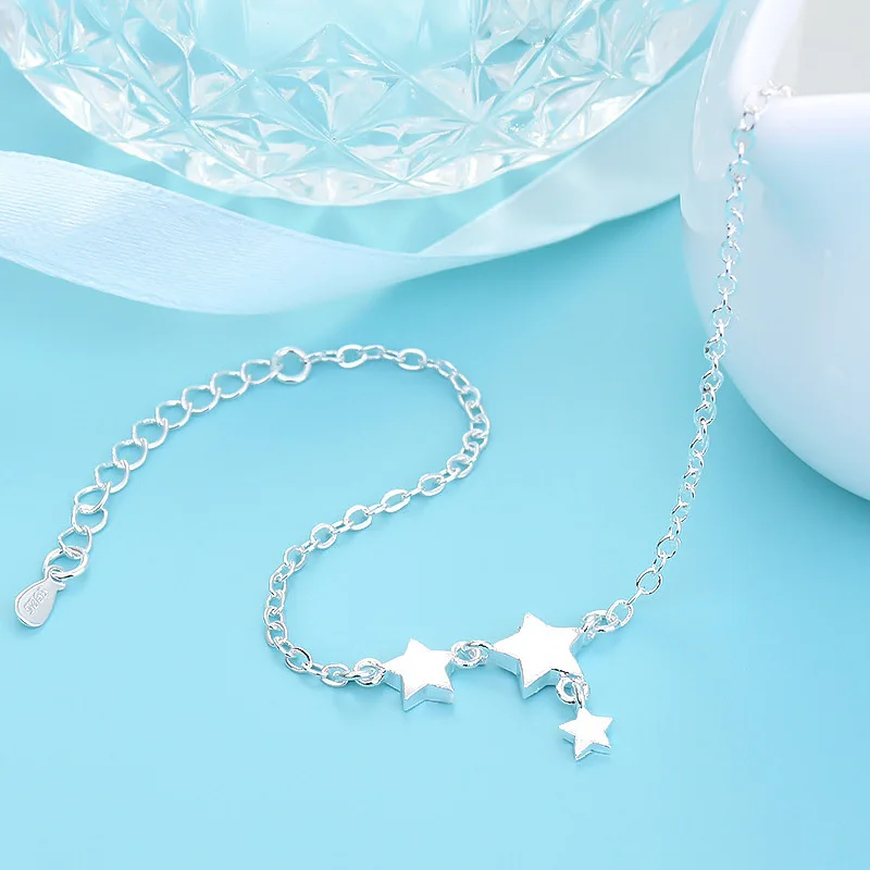 

Buyee 925 Sterling Silver Female Fashion Anklets Elegant Star Simple Anklets for Women Fashion Fine Jewelry Chain Gift