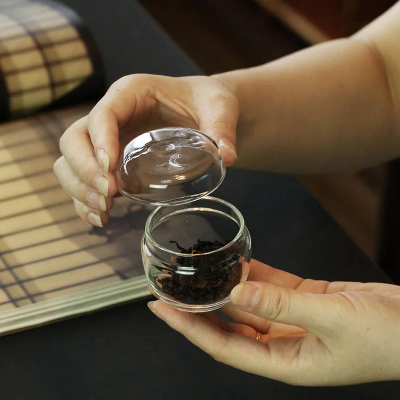 Small Glass Jar With Lid Sugar Container Bottles Kitchen Storage Glass Jars Transparent Mini Tea Storage Bottle