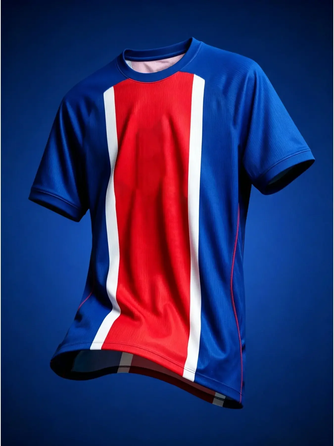 New 2026 France Team Theme Jersey, Breathable Quick-Dry Sports Wear, Simple Vertical Stripe Design