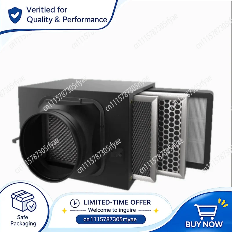 Multi-size Duct Air Filter Box 100/150/200/250mm Pipe Activated Carbon Pre-filter for Home Fresh Air Purification