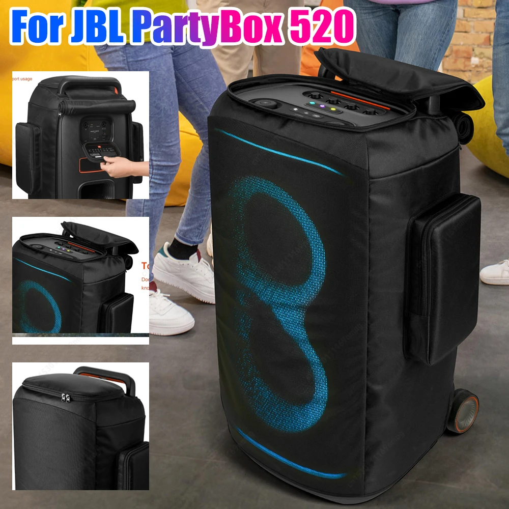 

Чехол для переноски колонки JBL PartyBox 520, износостойкий, портативный, пылезащитный, сетчатый защитный чехол для колонки для путешествий на открытом воздухе
