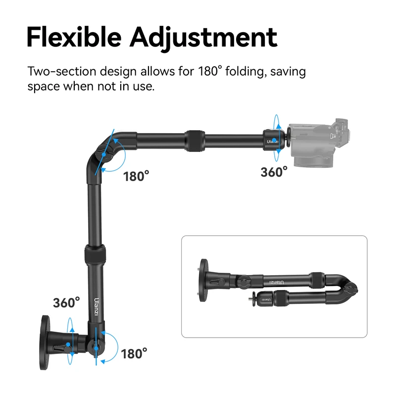Ulanzi ZJ04 Magic Arm Camera Wall Mount for Camera 2KG Load Angle Length Adjustable Wall Magic Arm