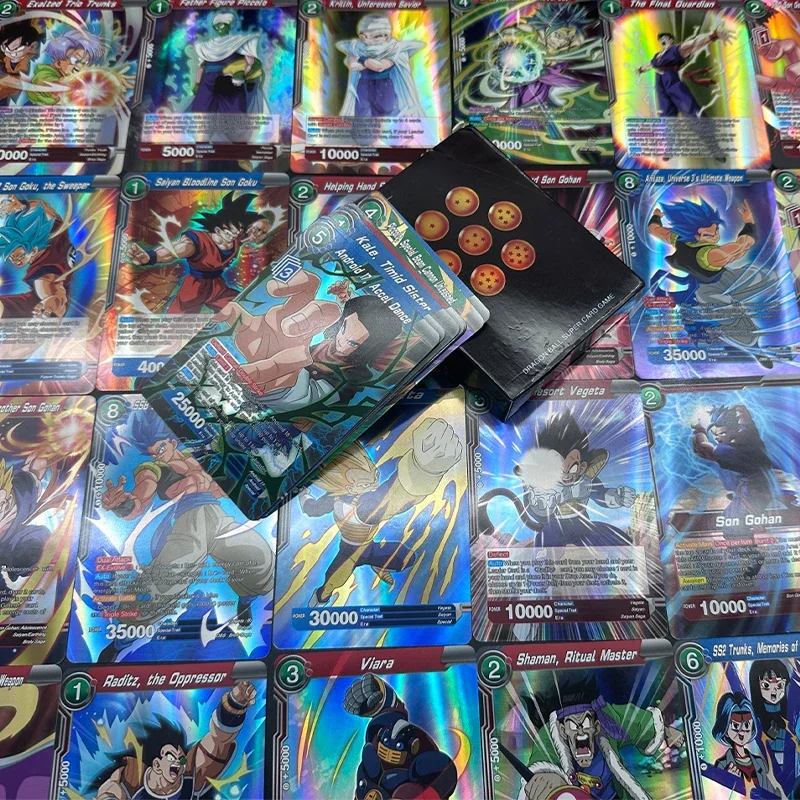 50-100pcs Dragon Ball Flash Cards Son Goku Vegeta IV Frieza Blue Saiyan TCG Anime Game Original Rare Collectible Gift Bandai