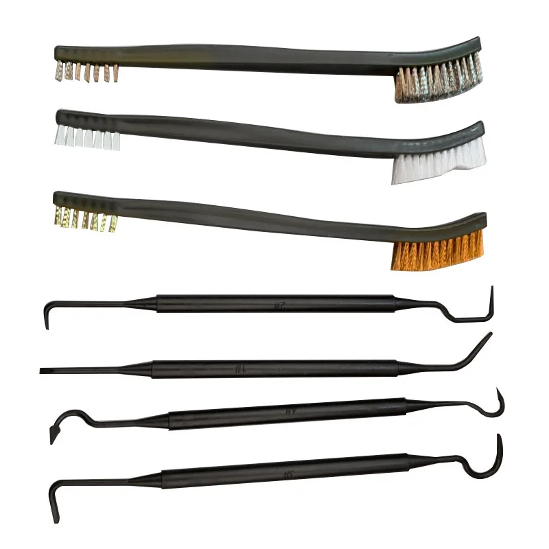 3/4/7pcs Double-End Steel Wire Brush And Nylon Pick Set Universal Tactical Gun Cleaning Kit for Hunting Rifles
