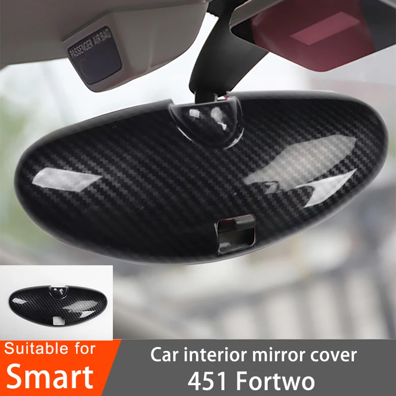 Car Interior Mirror Decorative Frame For Smart 451 Fortwo Carbon Style Interiors Interior Mirror Conversion Accessories