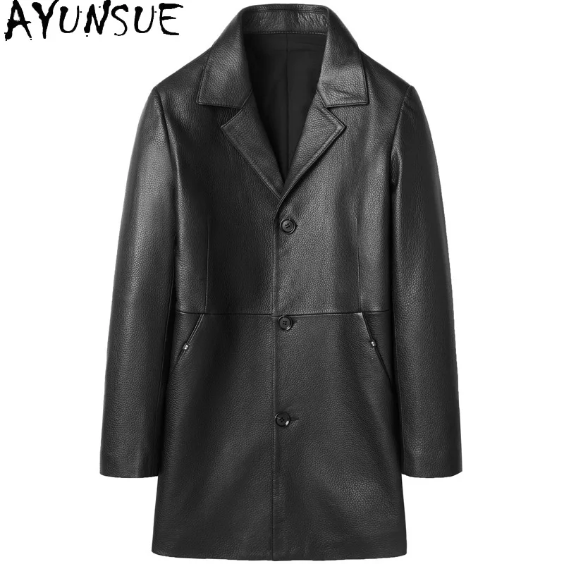 

AYUNSUE Real Leather Jacket Men 2025 Spring Autumn Mens Clothes Genuine Goatskin Coats Motocycle Jackets Jaqueta De Couro