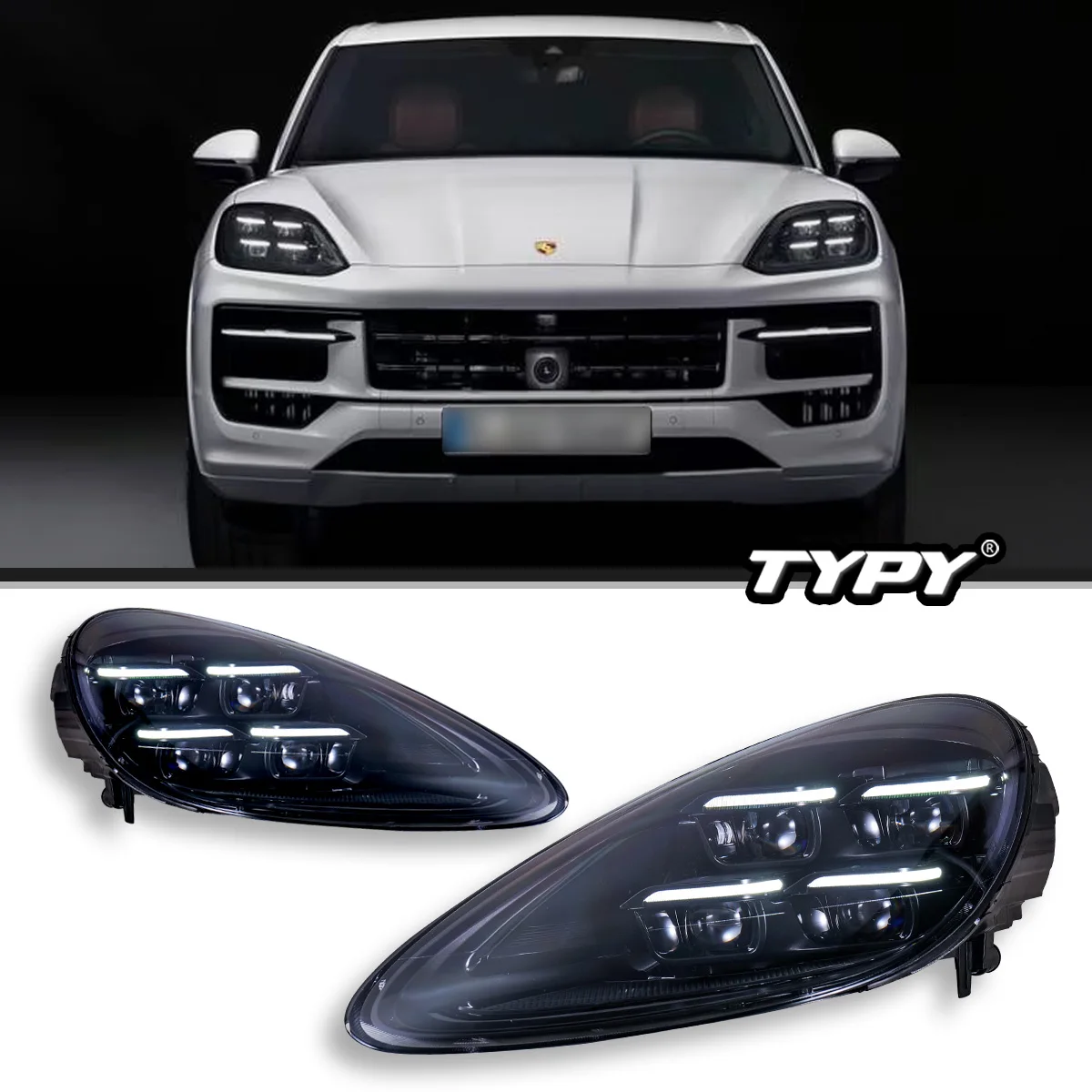 

Car Accessories For Porsche Cayenne Headlights 2011-2017 958 LED Laser Matrix Head Lamps Upgrade 2024 Style