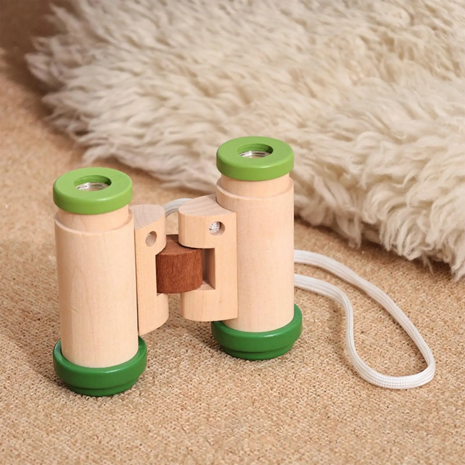 Toddler Binoculars Wooden Adjustable Portable Telescope Elementary School Toys For Birthday Sports Camping Outside Play Easter