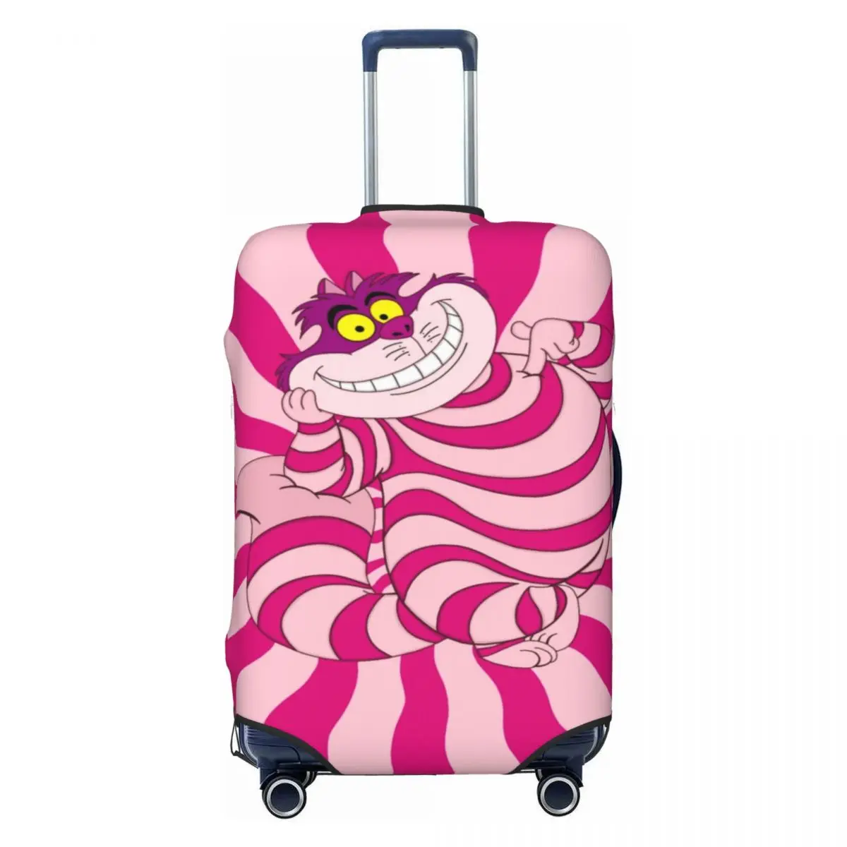 

Custom Trippy Striped Cat Luggage Cover Protector Cute Cheshire Cat Cartoon Travel Suitcase Protective Cover for 18-32 Inch