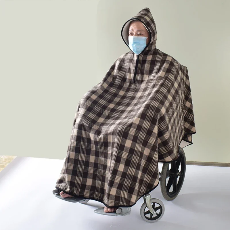 Wheelchair Warm Blanket Half Pack Warm Cloak Winter Outdoor Travel Wheelchair Warm Shawl Widened Enlarged Windproof Cover