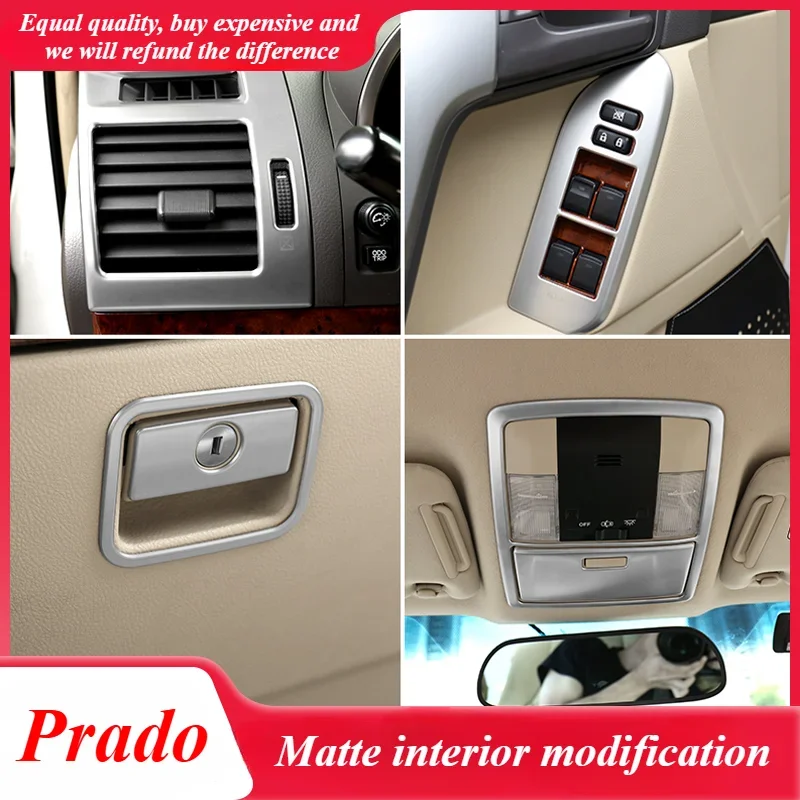 For Toyota domineering interior sticker Prado 2700 Middle East version center console handle frame decoration door bowl matte