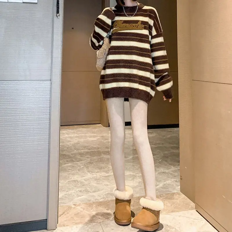 

Small Winter Leggings Women Wear High-waisted Tight Elastic Knitted Cotton Pants Fall and Winter Velvet Thickened Thermal Pants