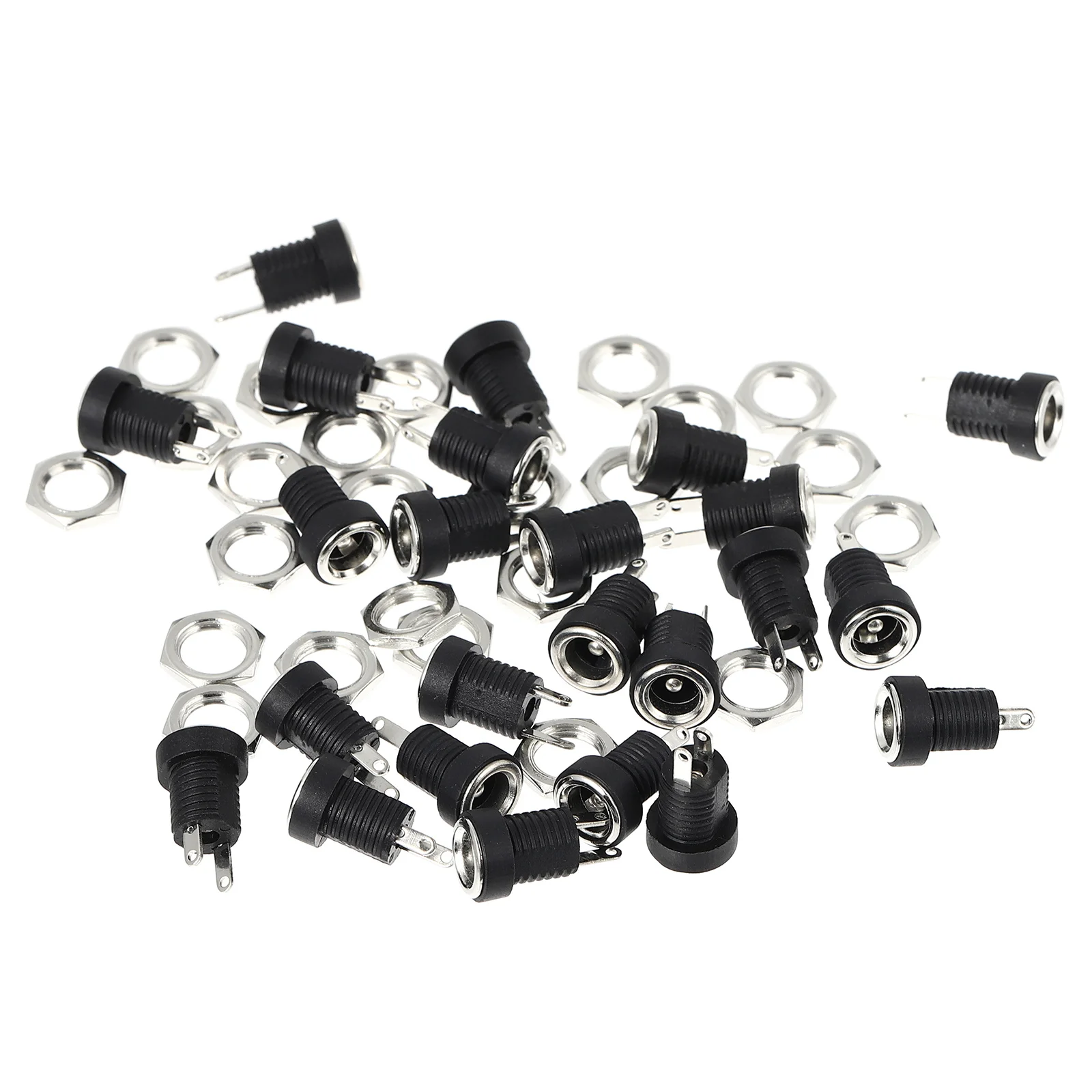 

24Pcs Dc Power Socket for 21Mm 55Mm Plug Panel Mount Jack Insulated Stable Performance for Laptops Small Tvs