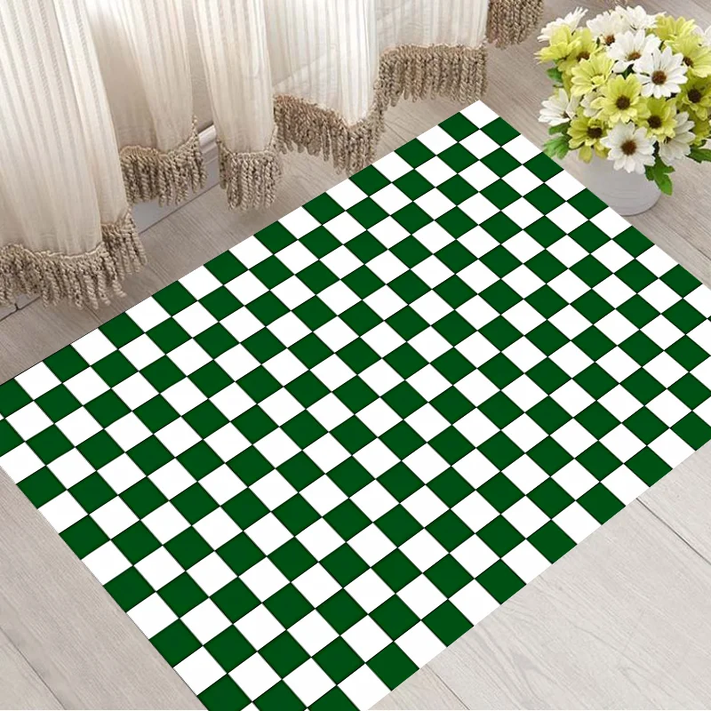 الحديثة الفاخرة الشطرنج شبكة السجاد غرفة المعيشة غرفة نوم المطبخ أريكة الجدول شرفة البساط عدم الانزلاق قابل للغسل حصيرة المنزل الحلي