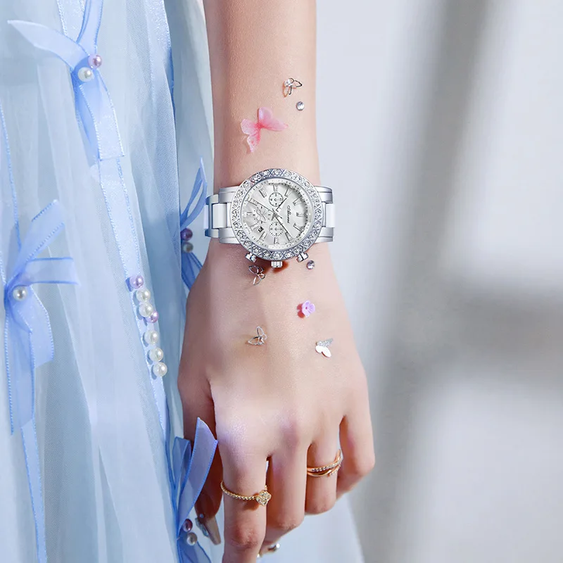 Lady's Watch: Fashionable and Dreamy Butterfly, Luxurious and Versatile Quartz Watch, Waterproof with Diamond-Encrusted