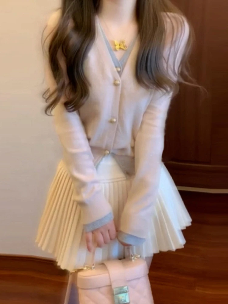 

Sweaters Jumpers Cardigans Womens Glitter Lambswool Open-Fair Isle Regular OL Commute Professional BF Y2K Lady Working Modern YC