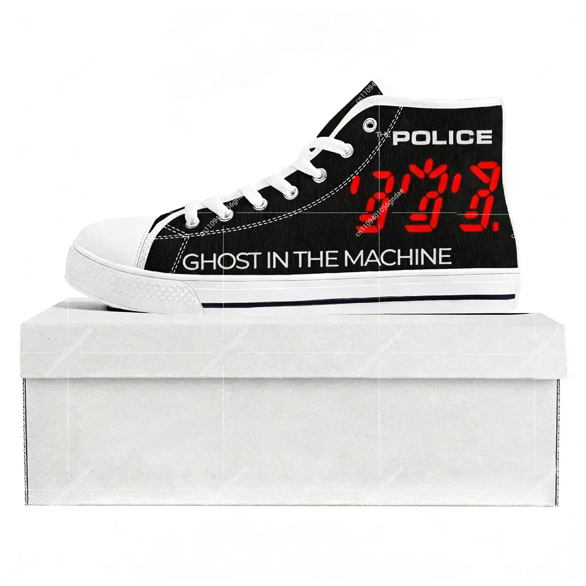 

The Police Band Pop High Top High Quality Sneakers Mens Womens Teenager Canvas Sneaker Casual Couple Shoes Custom Shoe White
