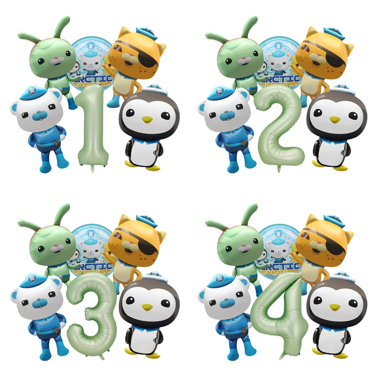 Ensemble de ballons décoratifs pour fête des Octonauts, thème dessin animé, Globos pour enfants, anniversaire, fête prénatale, célébration, fournitures de fête
