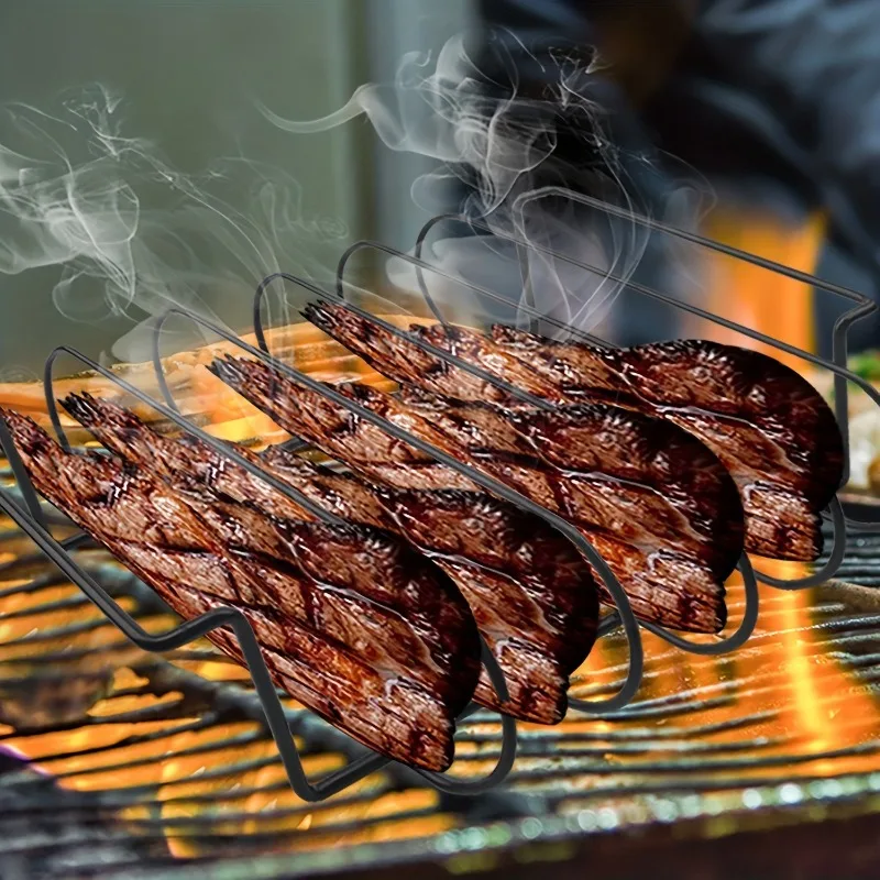 DIY Non Stick Grilled Rib Skeleton Barbecue Mesh BBQ Outdoor Lamb Chop Baking Utensils