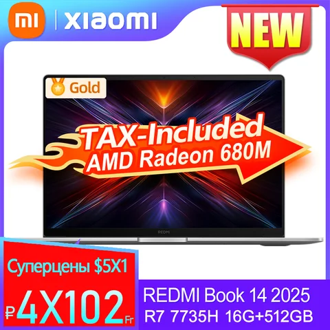 Xiaomi REDMI Book 16 2025 AMD R7-7735H 16GB+512GB 16inch FHD 60Hz Screen