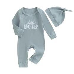 Little Brother Little Sister Sibling Matching Outfits Baby Boy Hospital Newborn Girl Coming Home Knit Jumpsuit Clothes