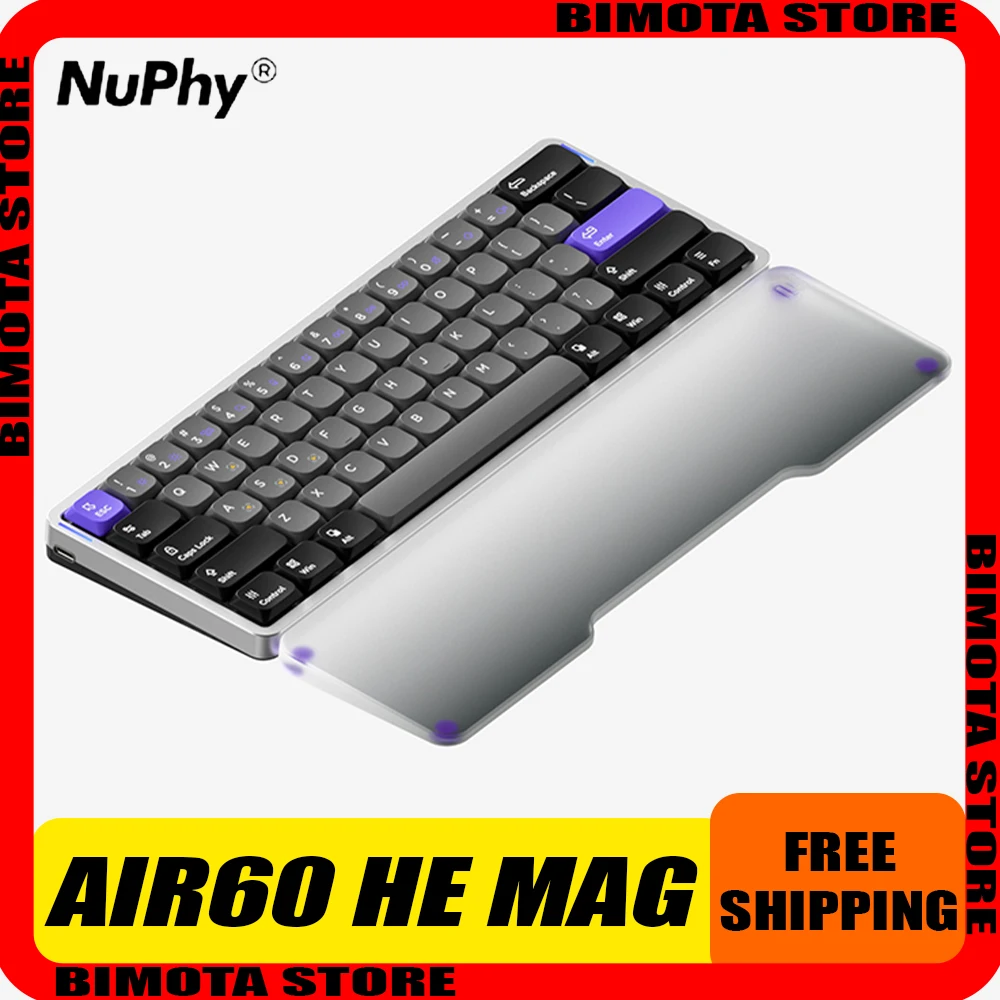 

NuPhy Air60 HE Magnetic Switch Keyboard 8K Ultra Low Delay Quick Trigger Half Aluminum Wired Gaming Keyboard Hot Swap Pc Gamer