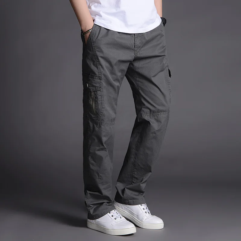 Men's pure cotton workwear casual pants men's thin and oversized loose washed workwear pants men's casual pants men's clothing