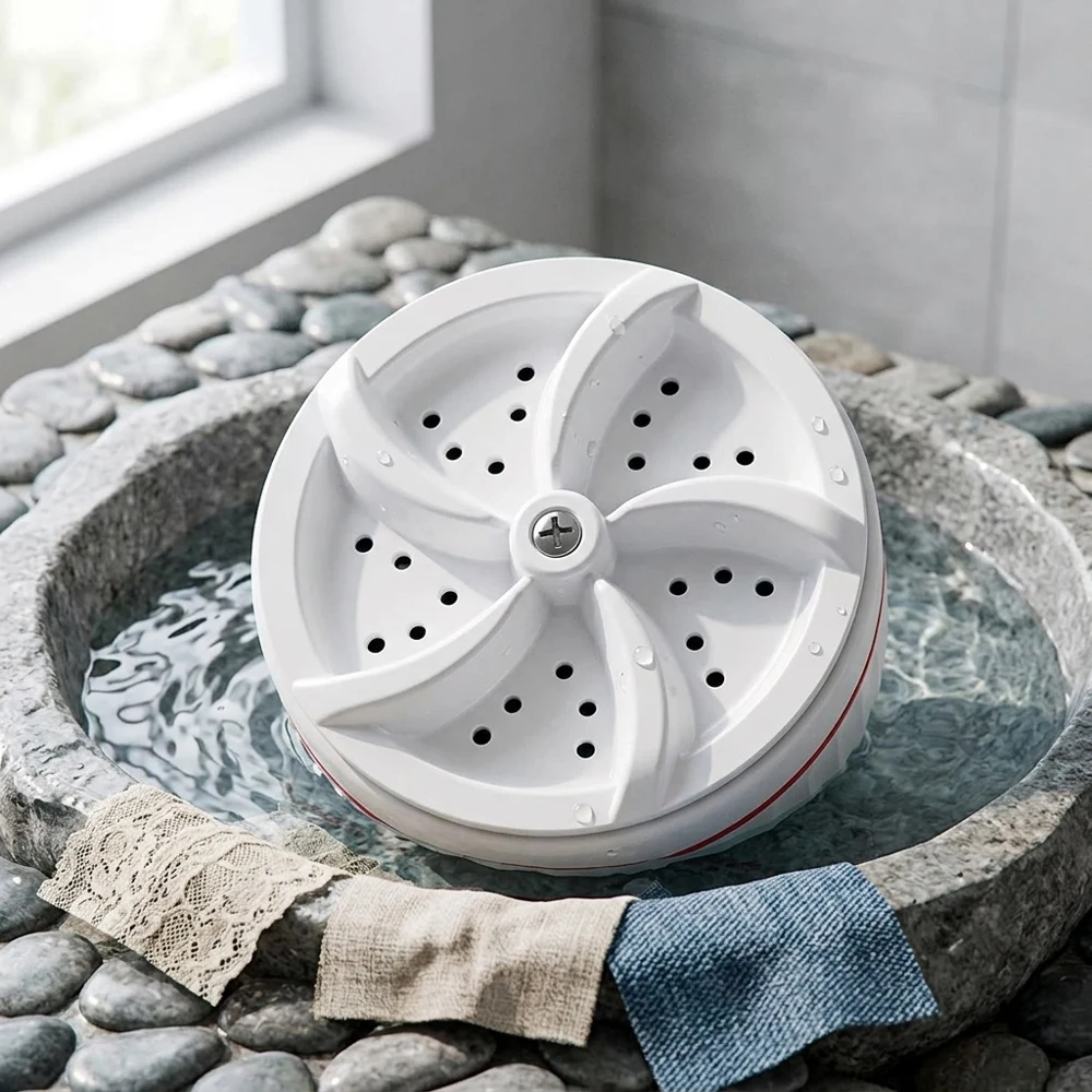 Tragbare USB-betriebene Ultraschall-Turbowaschmaschine, wasserdichte Mini-Waschmaschine zur Tiefenreinigung von Unterwäsche und Socken