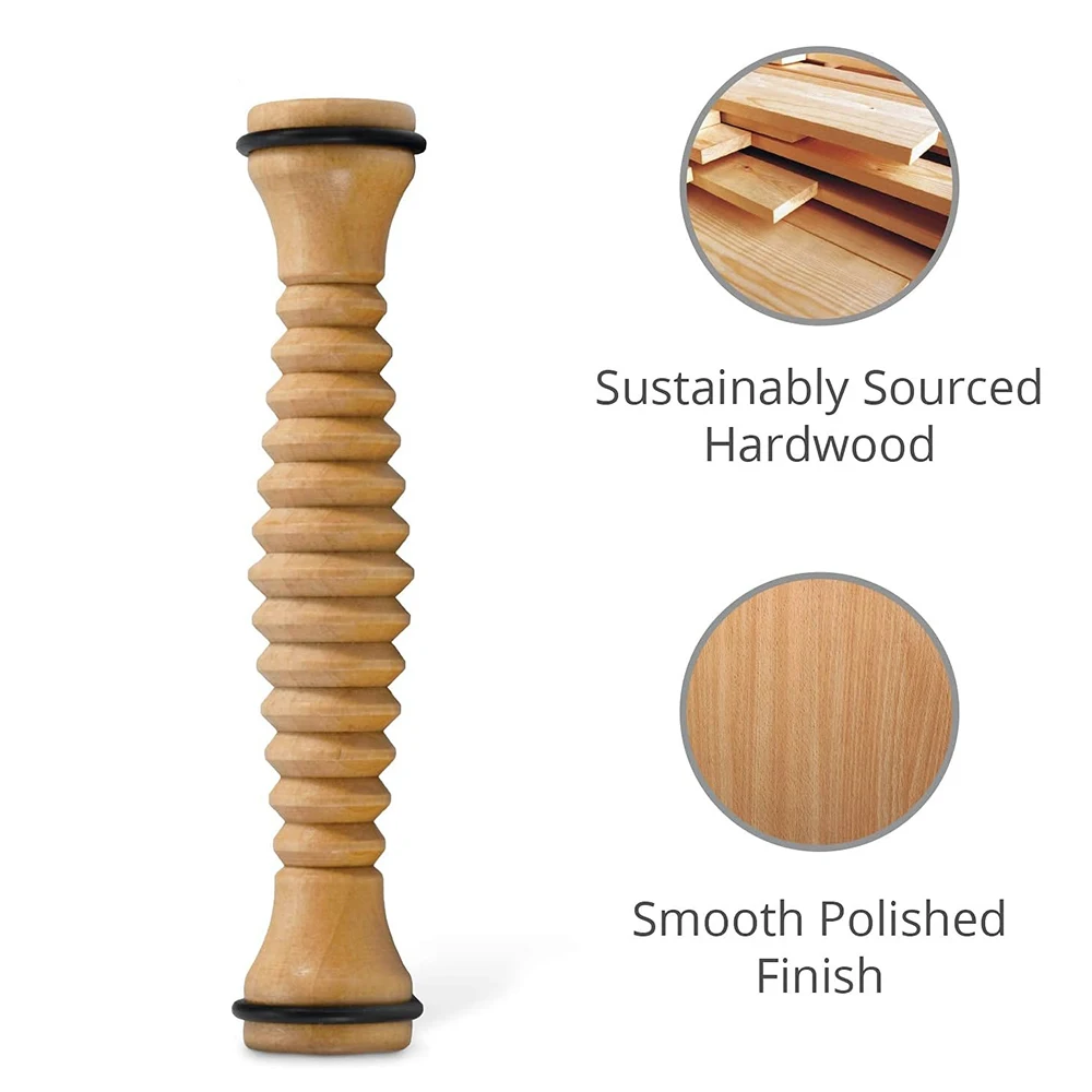 Wooden Massager Body Back Wooden Foot Roller, Foot Massager for Plantar Fasciitis, Stress Relief, Relaxation - view 3