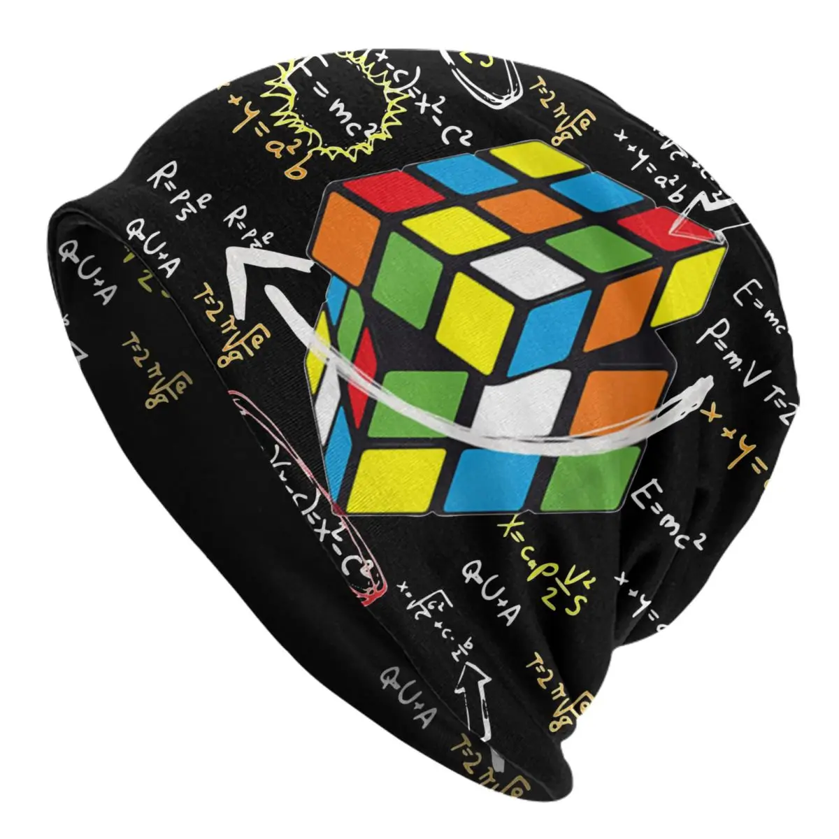 Math Rubiked Rubics Player Cube Bonnet Hats Hip Hop Street Math Lovers Skullies Beanies Hats Unisex Warm Head Wrap Cap