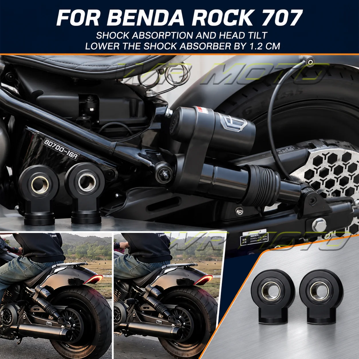 Bolt-On No Mod Shock Relocation Bracket Suspension Lowering Kit For BENDA ROCK 707