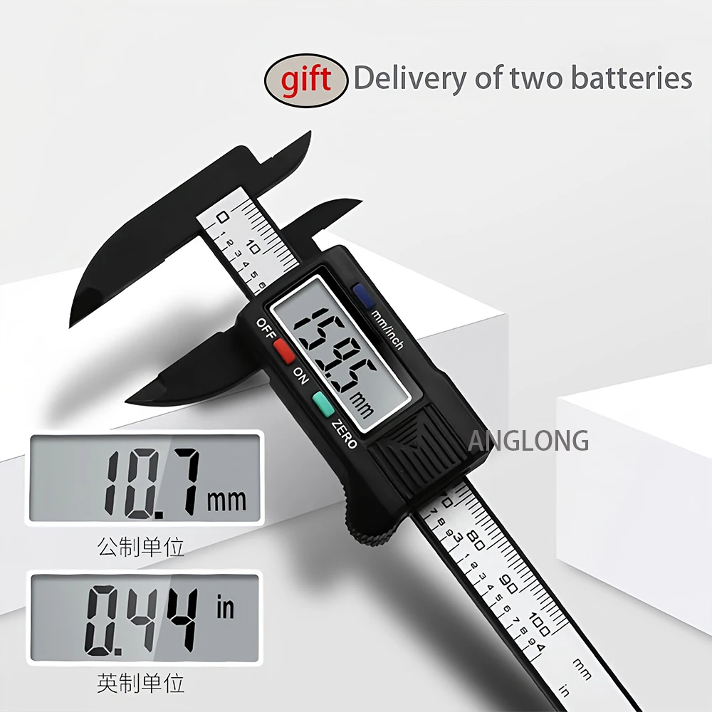Display LCD Calibro elettronico digitale da 150 mm Calibro a corsoio Micrometro con scatola di immagazzinaggio per misurazione di componenti meccanici