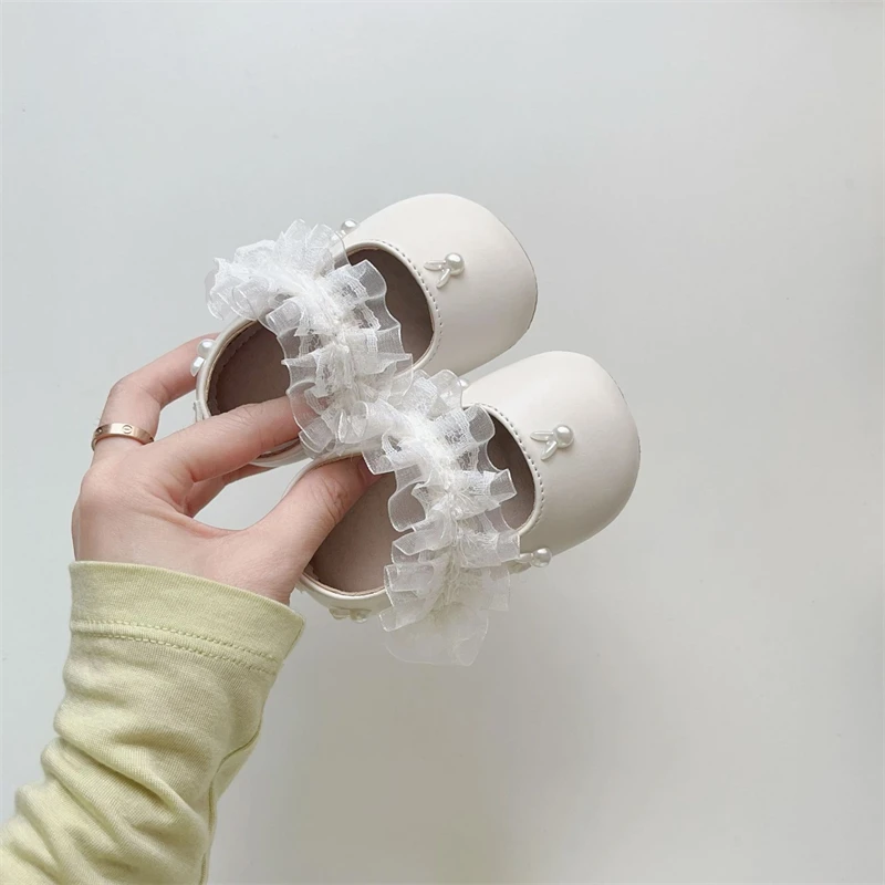 

Spring Autumn Baby Girls Shoes Cartoon Rabbit Children Lace Princess Shoes Soft Soled Non Slip Toddler Kids First Walking Shoes