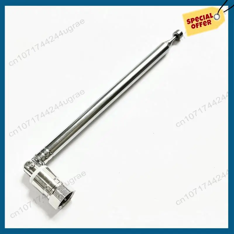 -A15I 1Set Telescopic FM Radio Antenna Rod Antenna 3.5Mm Adapter MAV Stereo Receiver F Type Male Plug 7 Sections Antenna