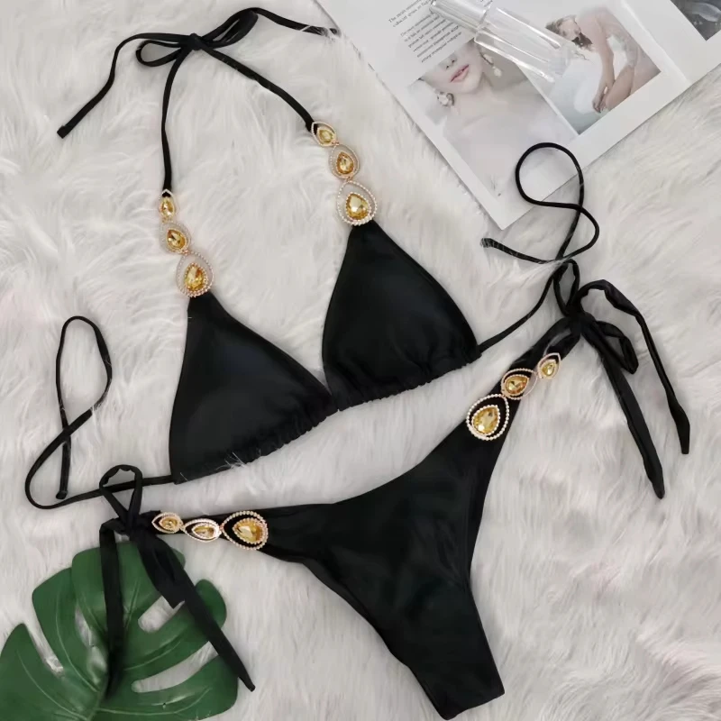 Bikini Set Luxury Crystal Strap Women's Swimsuit Beach Vacation Swimsuit