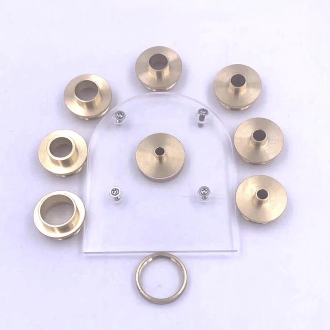 Set of Round Base Plate + 10PCS Brass Router Template Guide Bushings With Drilled Holes For DEWALT DCW600B