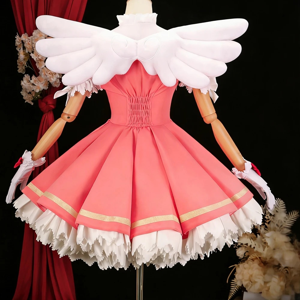 كينوموتو ساكورا تأثيري الوردي لوليتا فستان شعر مستعار مجموعة دور اللعب بطاقة الآسر موحدة يتوهم كوس حفلة الزي موضوع الحدث كوس الملابس #4