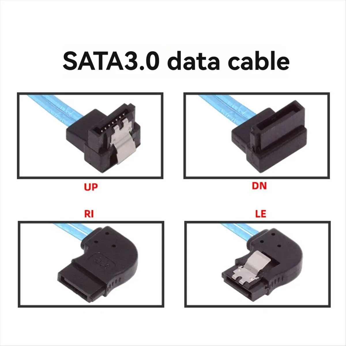 A46U 4pcs 90-Degree Right-Angle Bend SATA3.0 Data Cable Aluminum Foil 6gbps Computer Hard Drive Cable Straight Elbow