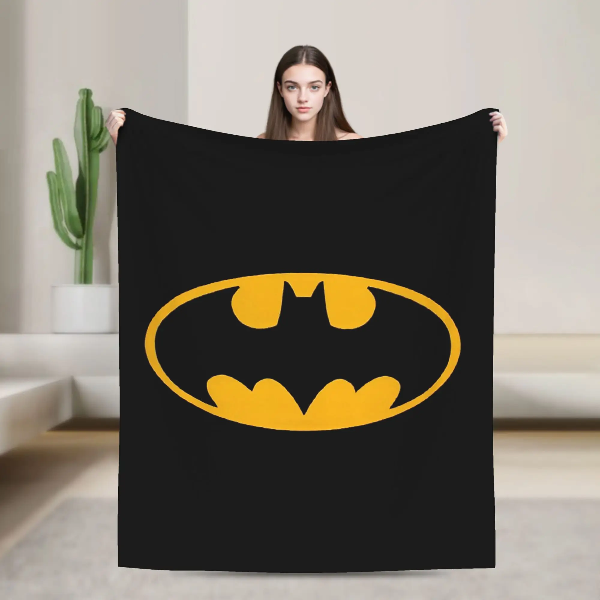 Batmans Logo Anime Coral Fleece Plush Throw Blanket Blankets for Sofa Travel Lightweight Thin Bedroom Quilt,