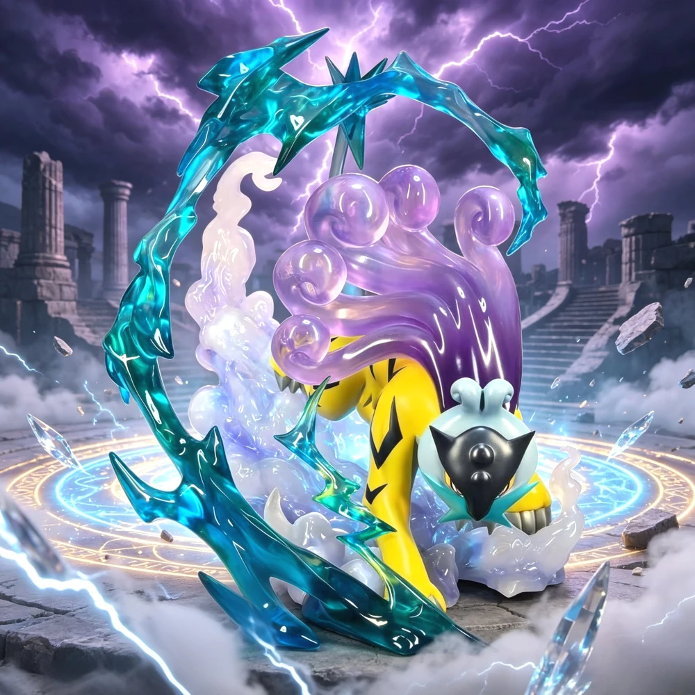 Figurine d'anime Raikou Pokemon de 15cm, figurines d'action en Pvc, Statue de bureau, ornement de collection, modèle de jouets, cadeaux