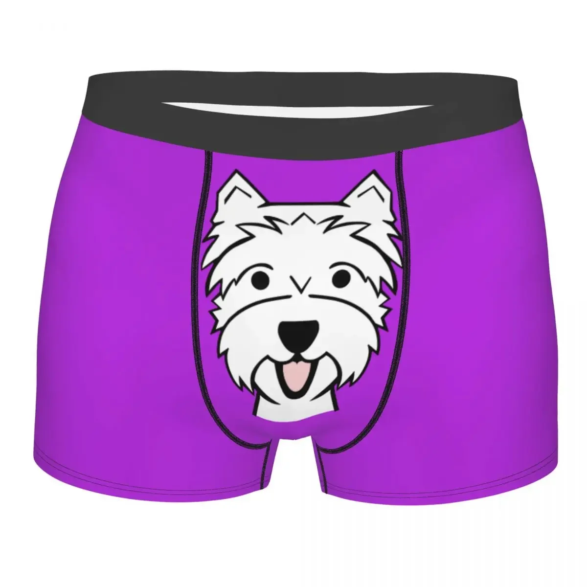 Male Cool West Highland Terrier Underwear Westie Dog Boxer Briefs Breathable Shorts Panties Underpants