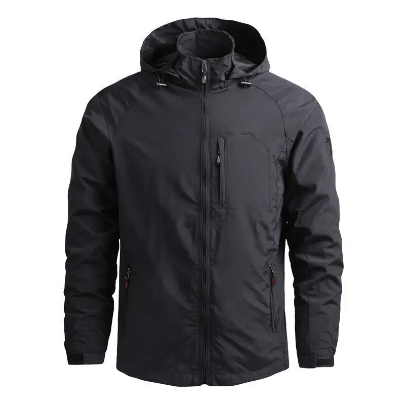 Veste cargo à capuche respirante pour hommes, manteau coupe-vent extérieur, blousons aviateur, randonnée, camping, pêche, vêtements pour hommes, automne